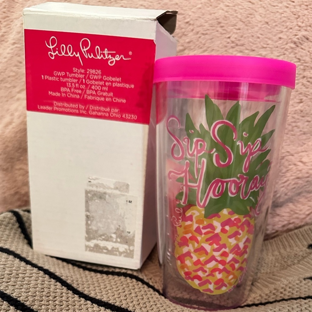 Lilly Pulitzer Pink and Green Tumbler